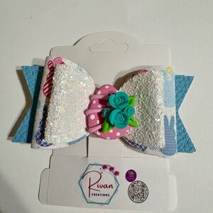 Rivan Creations Sequin Bow with Floral Accent
